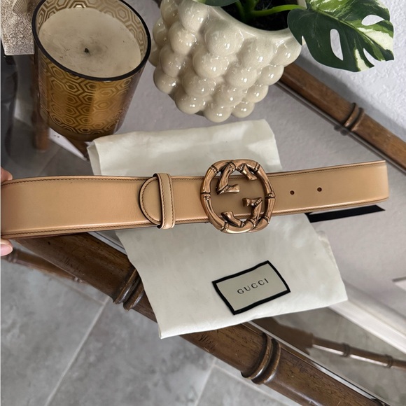 GUCCI BAMBO BELT BUCKLE ROSE GOLD - Picture 1 of 15